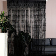 1pc Tassel Line Curtain Flowers Translucent Curtain