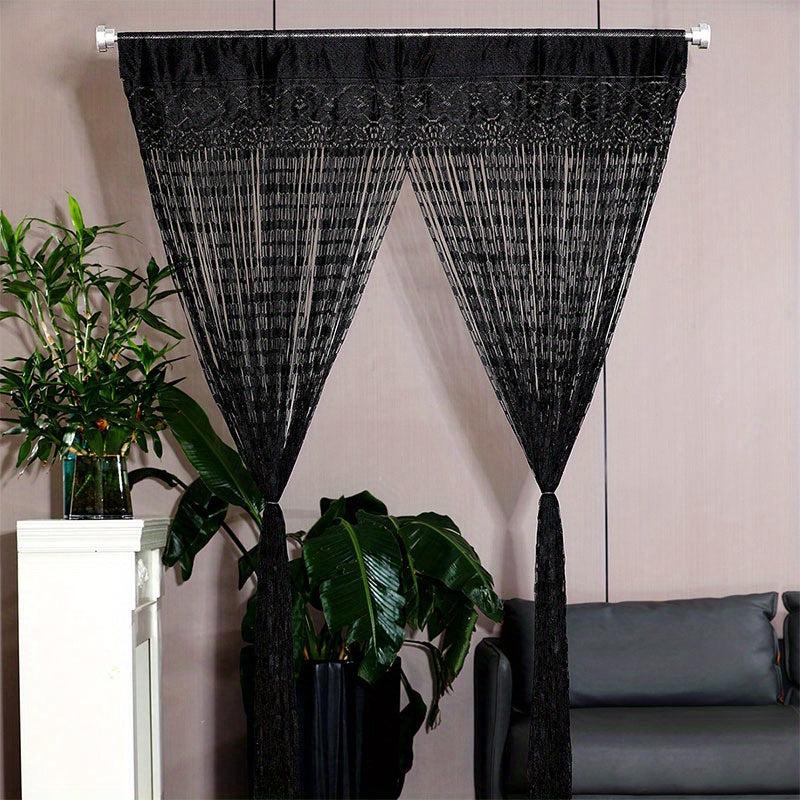 1pc Tassel Line Curtain Flowers Translucent Curtain