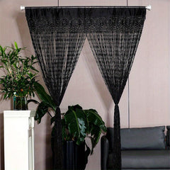 1pc Tassel Line Curtain Flowers Translucent Curtain