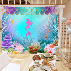 Underwater World Mermaid Tapestry - Birthday Party Decor