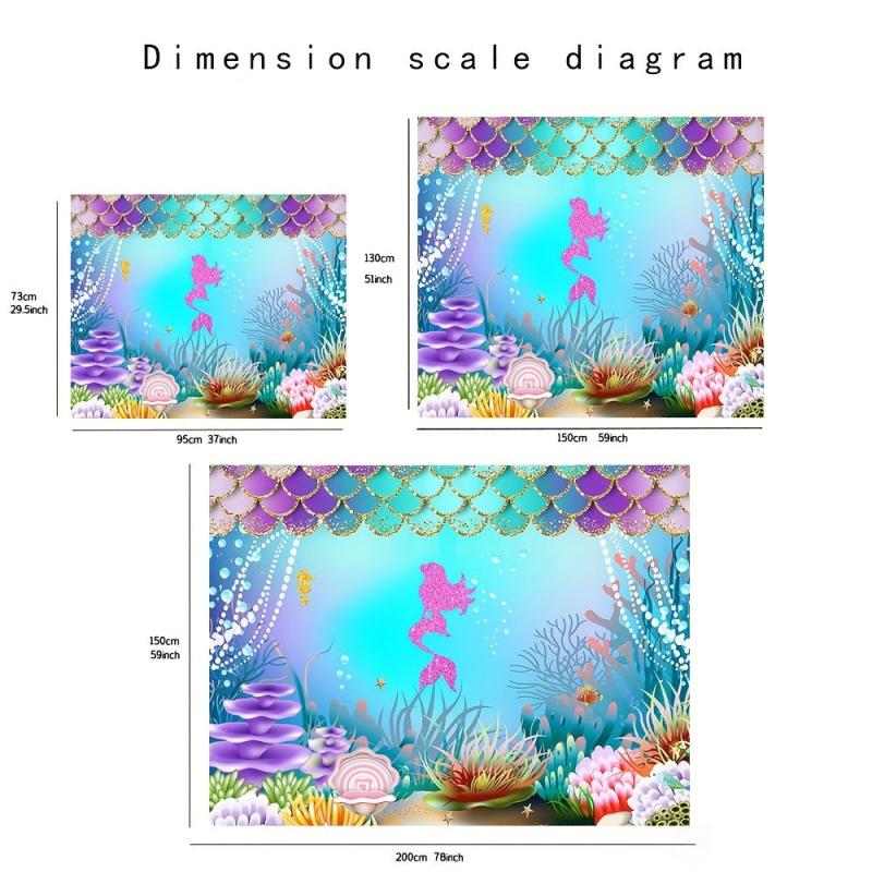 Underwater World Mermaid Tapestry - Birthday Party Decor