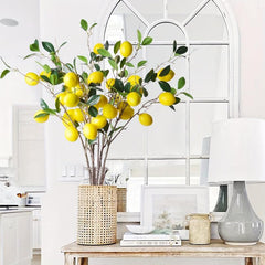 6pcs Yellow Lemon Branches 31 Inch Artificial Flower Branches