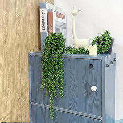 2pcs Artificial Plants with Pearl Strings in Flower Pots