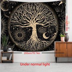 Golden Tree Of Life Tapestry Home Decor Wall Blanket Wall Decor