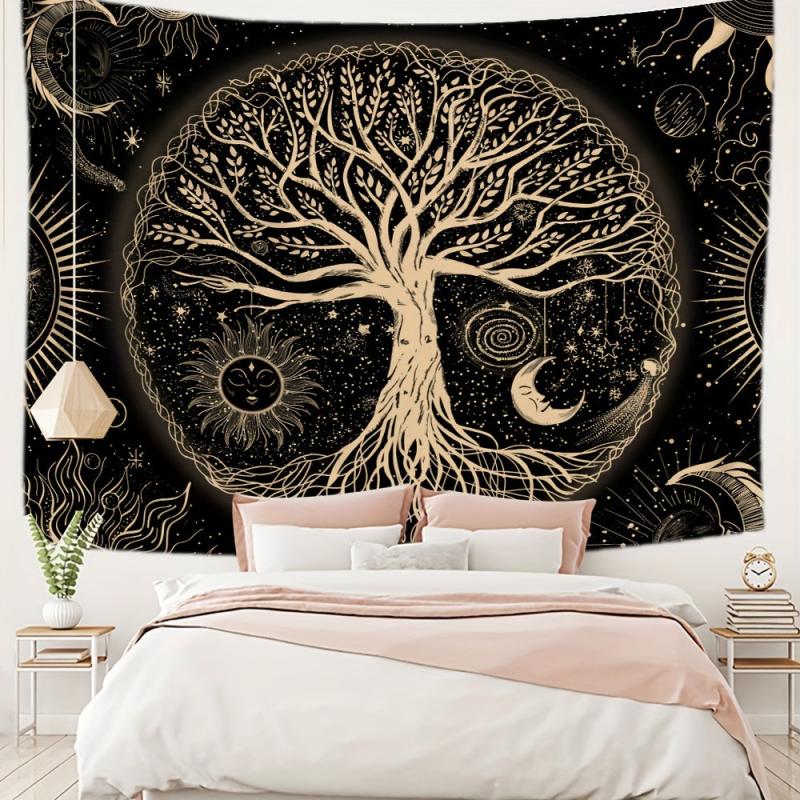 Golden Tree Of Life Tapestry Home Decor Wall Blanket Wall Decor