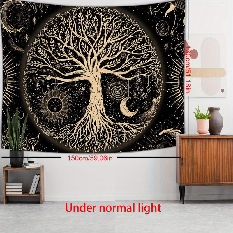 Golden Tree Of Life Tapestry Home Decor Wall Blanket Wall Decor