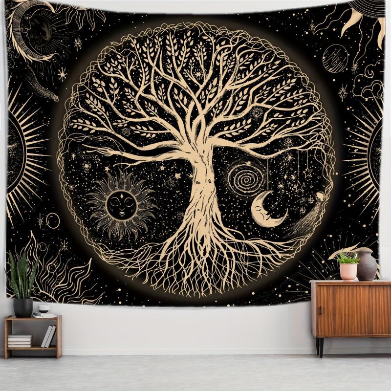 Golden Tree Of Life Tapestry Home Decor Wall Blanket Wall Decor
