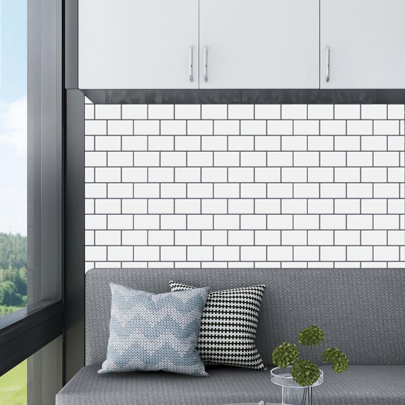 10 Sheets Waterproof 3D Tile Stickers Kitchen Bathroom Backsplash