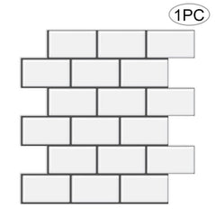 10 Sheets Waterproof 3D Tile Stickers Kitchen Bathroom Backsplash