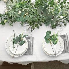60pcs Mixed Eucalyptus Stems Bulk Artificial Silvery Dollar Picks Wedding Vase