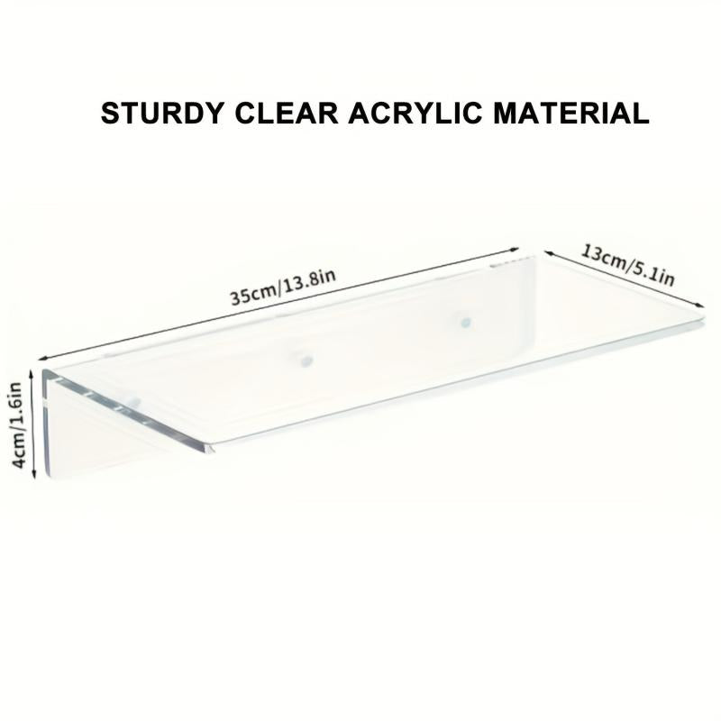 Acrylic Floating Shelves 35 05cm Invisible Wall Ledge Display Nursery