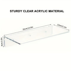 Acrylic Floating Shelves 35 05cm Invisible Wall Ledge Display Nursery