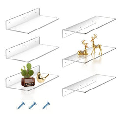 Acrylic Floating Shelves 35 05cm Invisible Wall Ledge Display Nursery