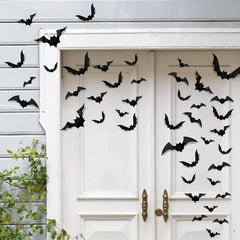 60pcs Halloween Bats Wall Stickers 3D Bats Halloween Decoration