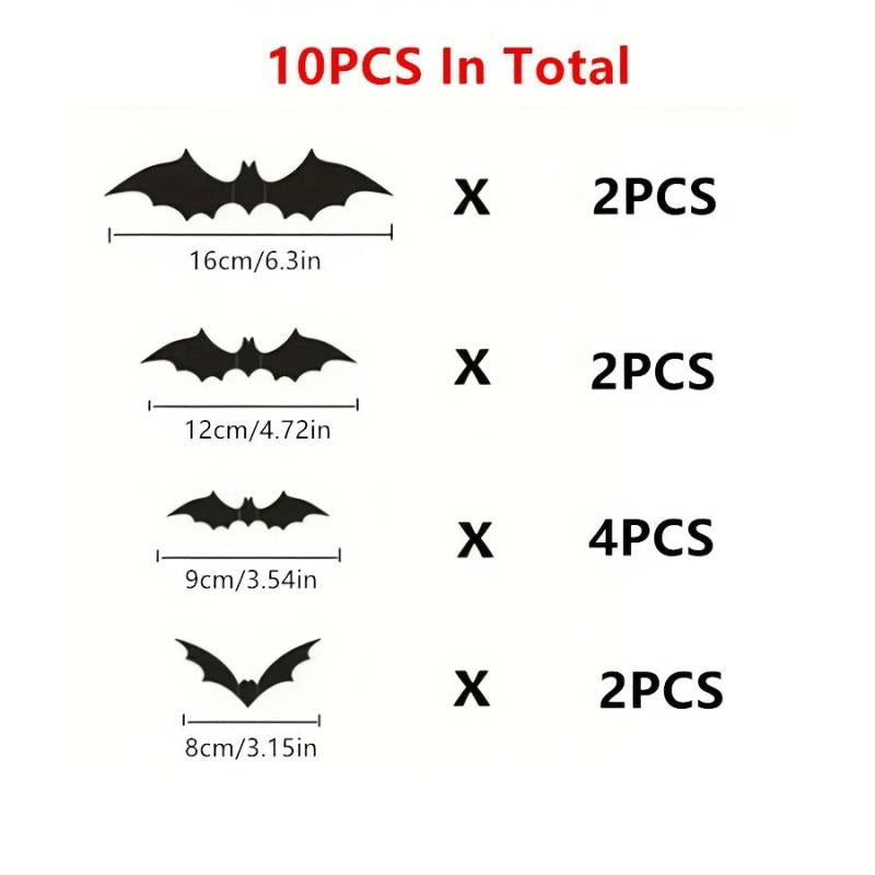 60pcs Halloween Bats Wall Stickers 3D Bats Halloween Decoration