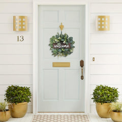 Green Eucalyptus Wreath With Welcome Sign