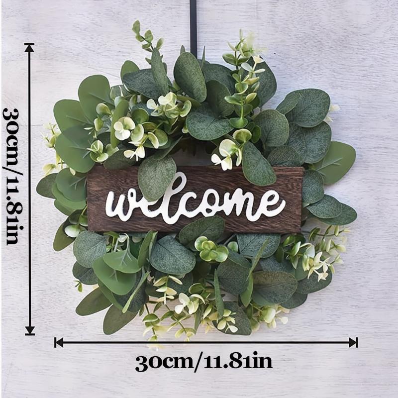 Green Eucalyptus Wreath With Welcome Sign