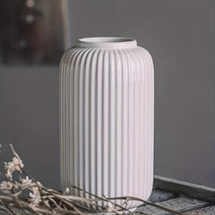 Striped Ceramic Vase Modern Decor Home Accent