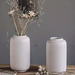 Striped Ceramic Vase Modern Decor Home Accent