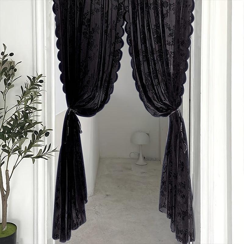 1pc Lace Rod Door Curtain Room Kindergarten Living Room Nursery Bedroom Door Dec