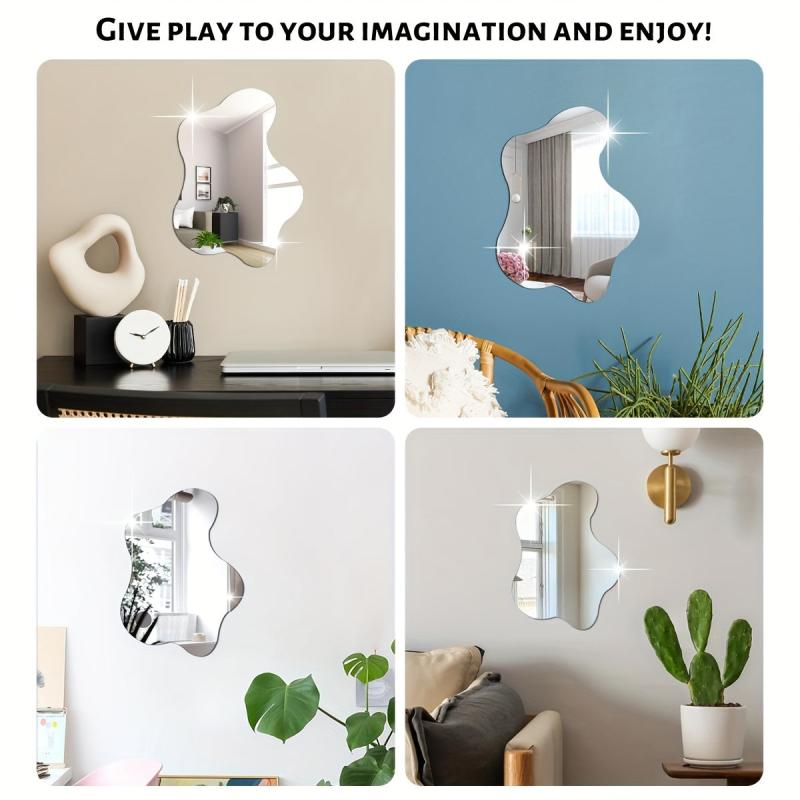 Modern Irregular Plastic Wall Decorative Mirror Wall Stickers