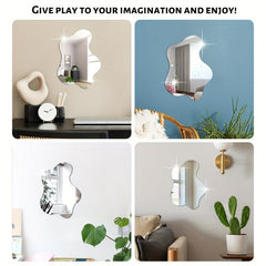 Modern Irregular Plastic Wall Decorative Mirror Wall Stickers