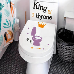 English Toilet Lid Sticker Self-Adhesive Toilet Decoration