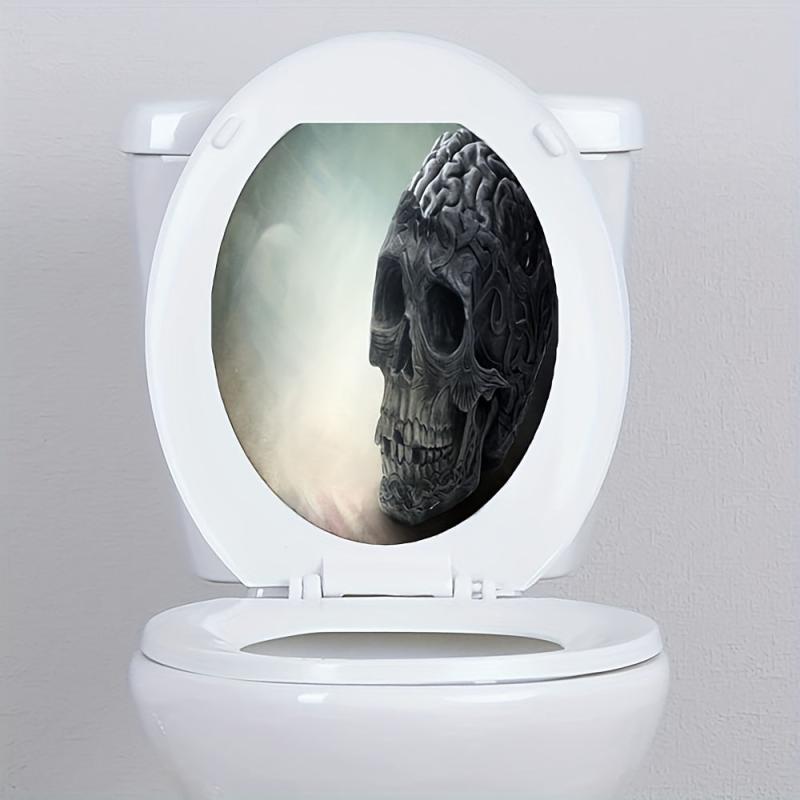 1pc Halloween Toilet Sticker PVC Self Adhesive Scary Scary Toilet Lid Decor