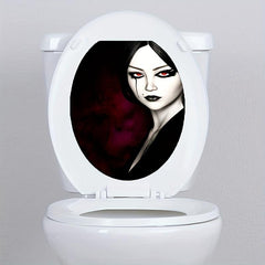1pc Halloween Toilet Sticker PVC Self Adhesive Scary Scary Toilet Lid Decor