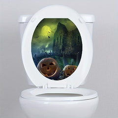 1pc Halloween Toilet Sticker PVC Self Adhesive Scary Scary Toilet Lid Decor