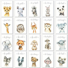 Safari Woodlands Baby Animals And Motivational Quotes Posters