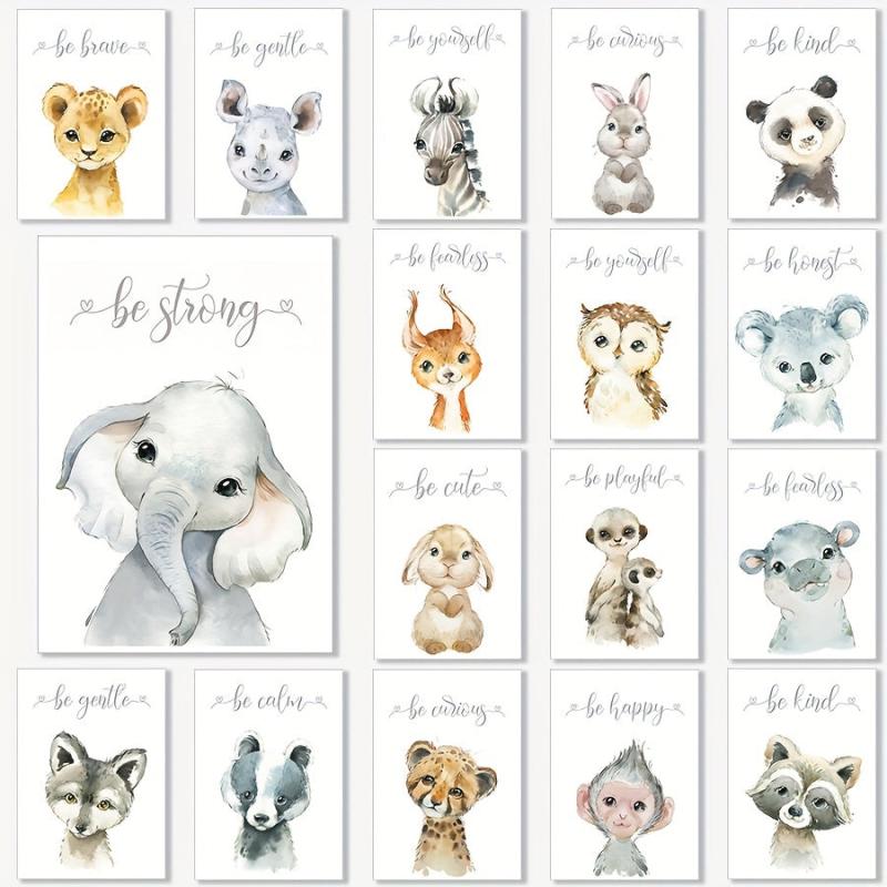 Safari Woodlands Baby Animals And Motivational Quotes Posters