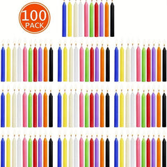 100pcs Colorful Mini Taper Candles for Rituals Spells Wax Play