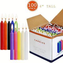 100pcs Colorful Mini Taper Candles for Rituals Spells Wax Play