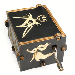Wooden Engraved Music Box Christmas Halloween Birthday Room Decoration