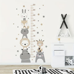 Animals Wall Sticker Bear Lion Height Measurement Ruler Wall Decals