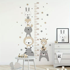 Animals Wall Sticker Bear Lion Height Measurement Ruler Wall Decals