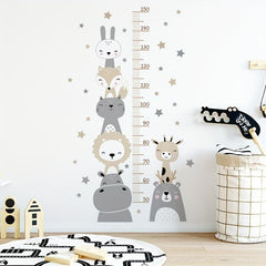 Animals Wall Sticker Bear Lion Height Measurement Ruler Wall Decals