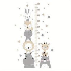 Animals Wall Sticker Bear Lion Height Measurement Ruler Wall Decals