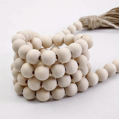 Wooden Bead Tassel Wall Hanging Boho Decor Home Accent