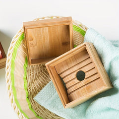 Bamboo Soap Storage Box with Lid, Durable Soap Holder