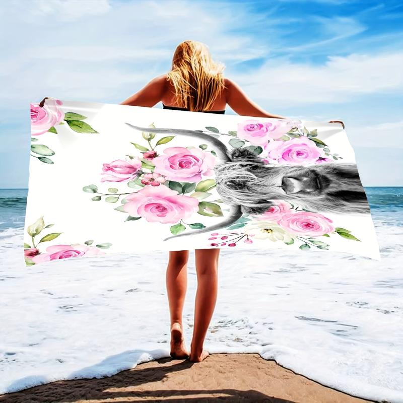 Highland Cattle Beach Towel Thin Quick Dry & Absorbent Oversized