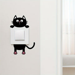Cat Wall Sticker Switch Decoration Self-adhesive for Bedroom