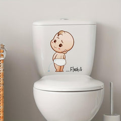 Little Kid 'Flush It' Toilet Stickers - Bathroom Decor
