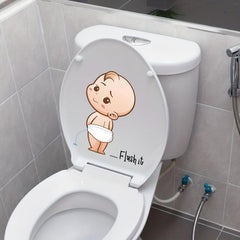 Little Kid 'Flush It' Toilet Stickers - Bathroom Decor