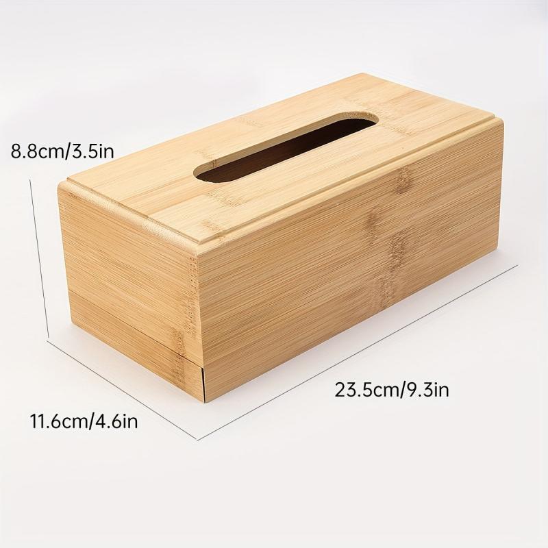 Wooden Tissue Box Cover Napkin Dispenser Rectangular Holder