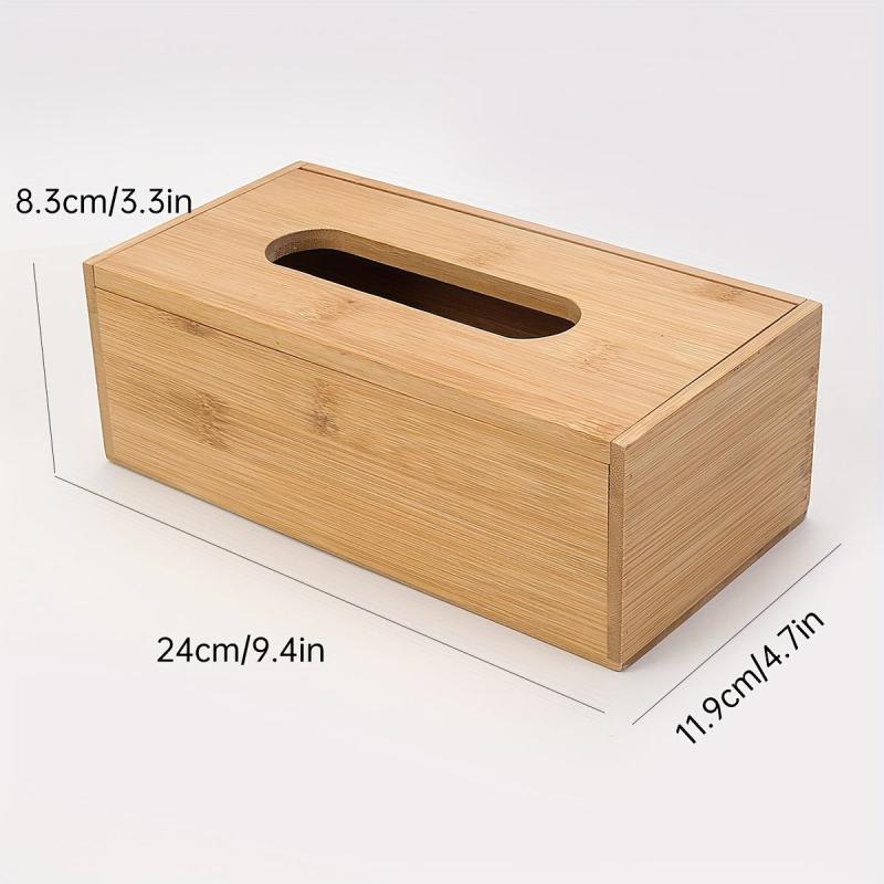Wooden Tissue Box Cover Napkin Dispenser Rectangular Holder