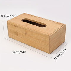 Wooden Tissue Box Cover Napkin Dispenser Rectangular Holder