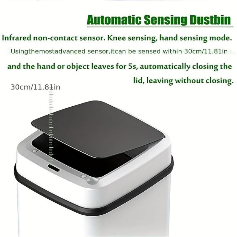 Intelligent Induction Trash Can with USB Charging Cable