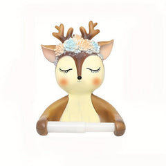 Deer Toilet Roll Holder Wall Mounted Bathroom Towel Storage Rack
